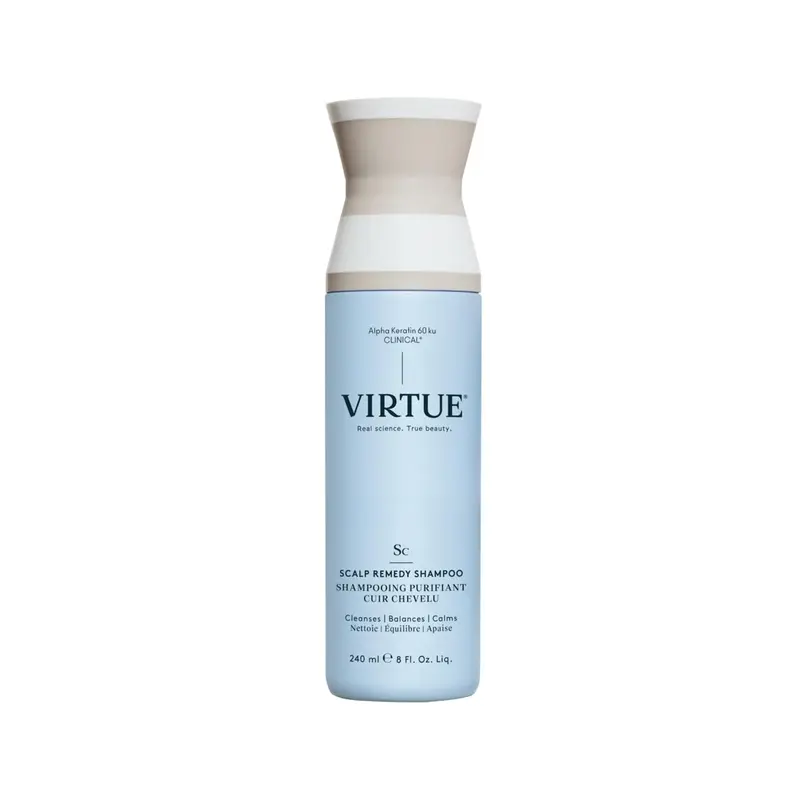 Virtue Shampoing Remède Cuir Chevelu – Équilibre Microbiome, Sans Parfum, Pour Tous Types de Cheveux | 8 fl oz