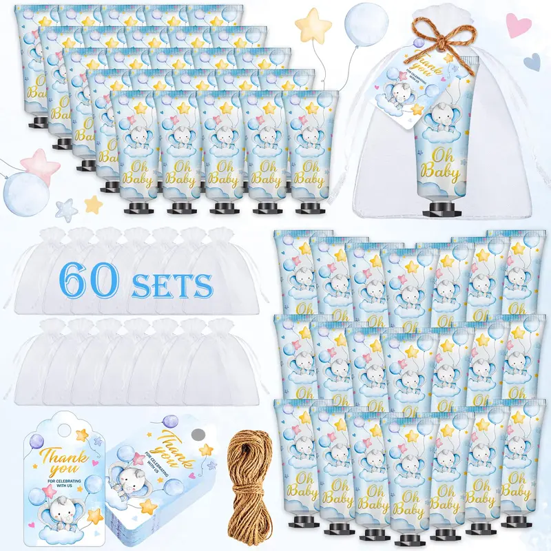 VISCOO – 60 ensembles de crème pour les mains bébé – cadeaux pour fête prénatale et fête prénuptiale – format voyage