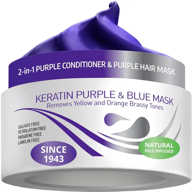 VITAMINS Cheveux Cosmétiques Masque Kératine Violet et Tonifiant Blond Bleu