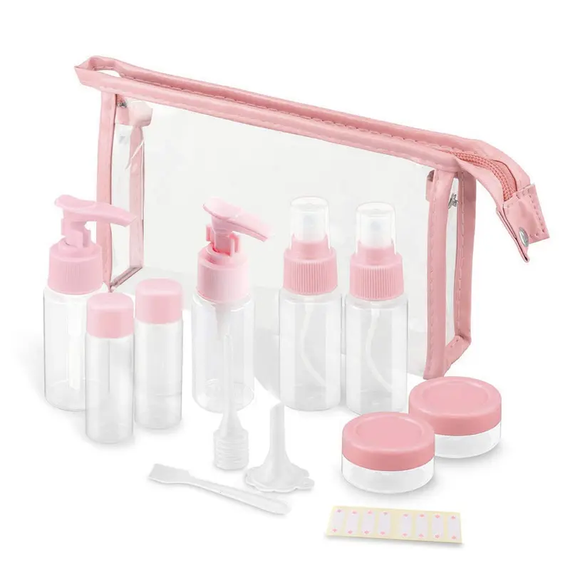 Vitog Kit Bouteilles de Voyage – Ensemble de 11 Contenants TSA Approuvé en PET Transparent