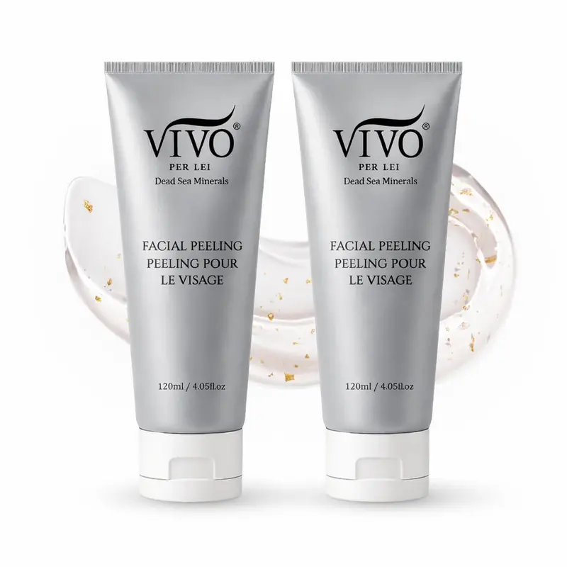Vivo Per Lei Gel de Peeling Facial - Gommage Doux pour Visage et Corps - Non Abrasif - 120 ml - Lot de 2