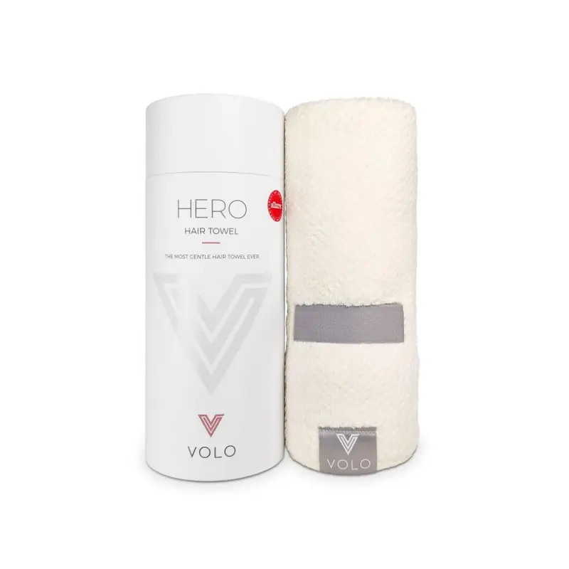 VOLO Hero Serviette Cheveux Nanoweave – Ultra Douce, Absorbante, Séchage Rapide | Emballage Réutilisable Blanc Sel