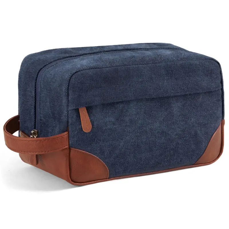 Vorspack Grand Sac de Toilette de Voyage Suspendu – Toile Résistante, Bleu Marine