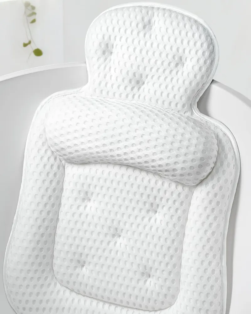 VOXOR Oreiller de Baignoire Extralarge – Douceur 5D Mesh et 54 Ventouses Anti-Glisse