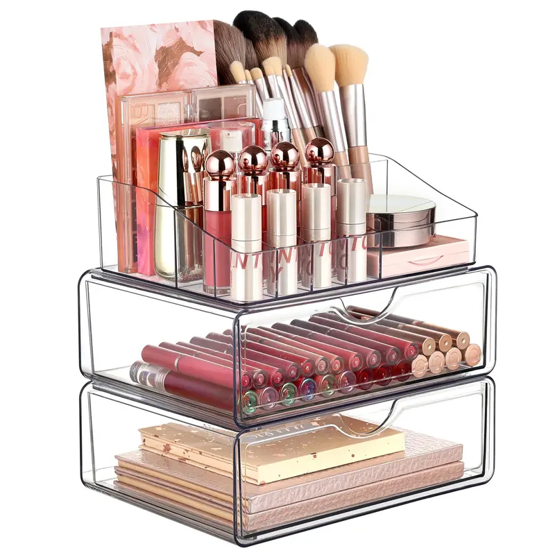 Vtopmart Organisateur Maquillage 3 Étages Transparent – Rangement Cosmétique