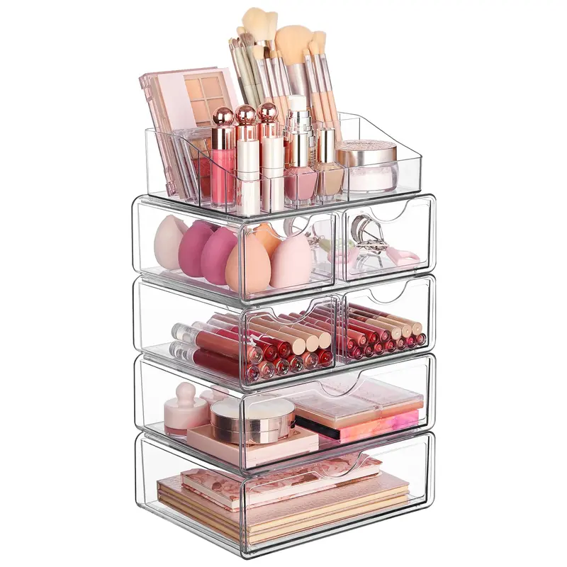 Vtopmart Organisateur Maquillage 5 Étages – Tiroirs Transparents et Rangement Élégant