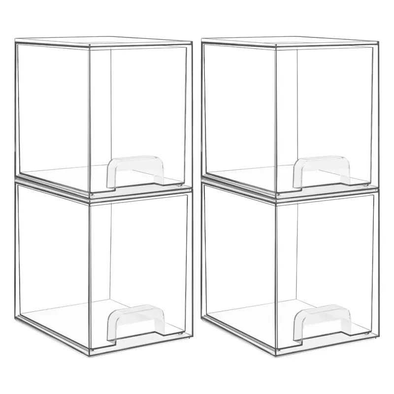 Vtopmart Tiroirs de Rangement Transparents Empilables 7,6 po – Lot de 4