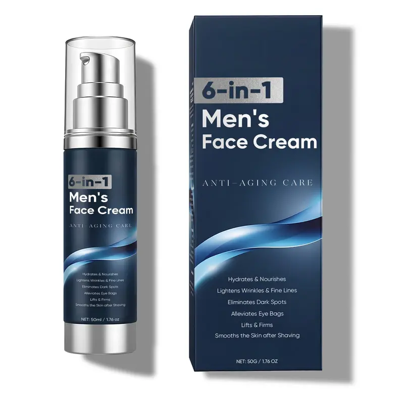 WAESKI - Crème Visage Homme 6-en-1 | Hydratation, Anti-âge et Collagène