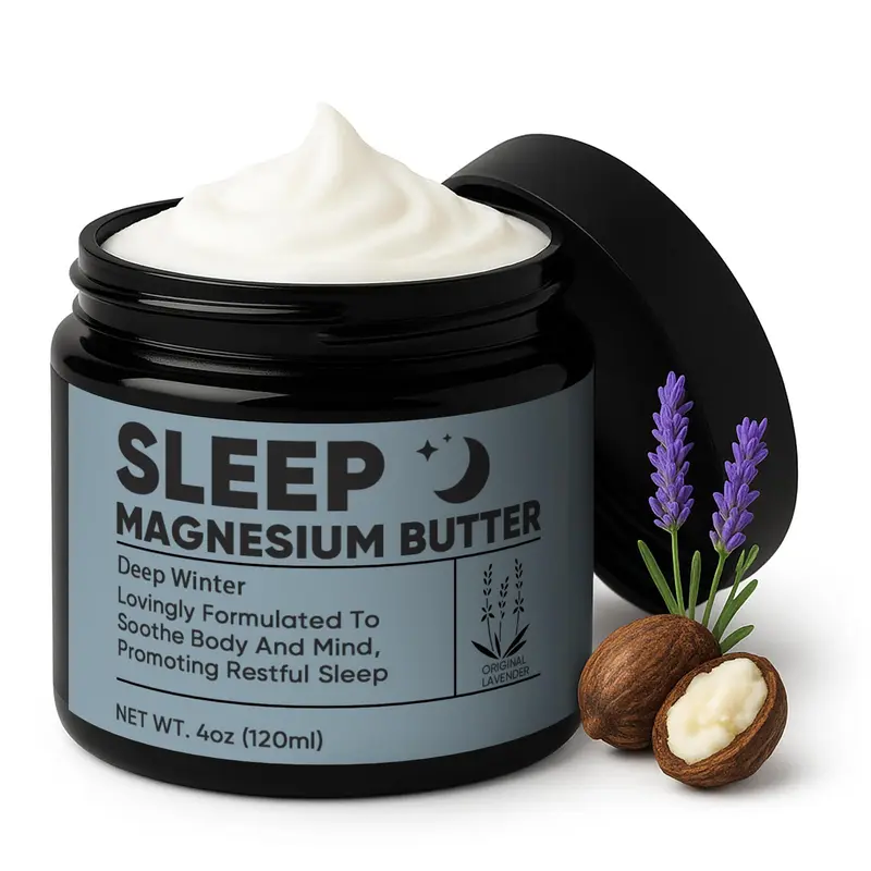 WAESKI Deep Winter Magnesium Butter pour le sommeil – Beurre de magnésium avec orange amère, sauge sclarée, gingembre et cardamome, 4 oz