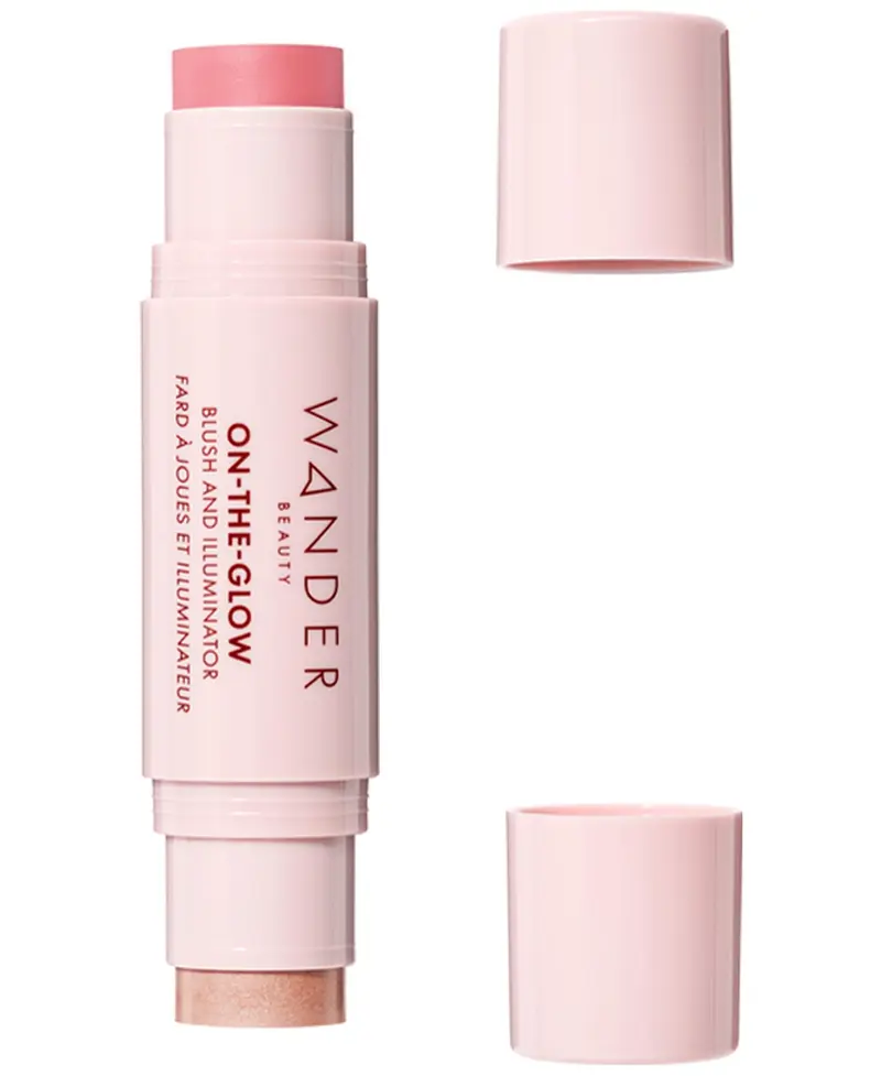 Wander Beauty On-the-Glow Blush et Illuminateur – 7-en-1 hydratant en rose-pétale et éclat nude