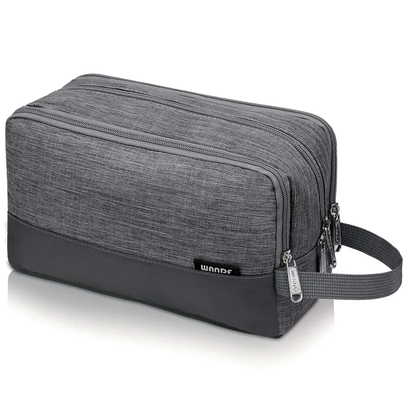 WANDF Trousse de toilette pour homme – Suspendue, étanche, denim gris
