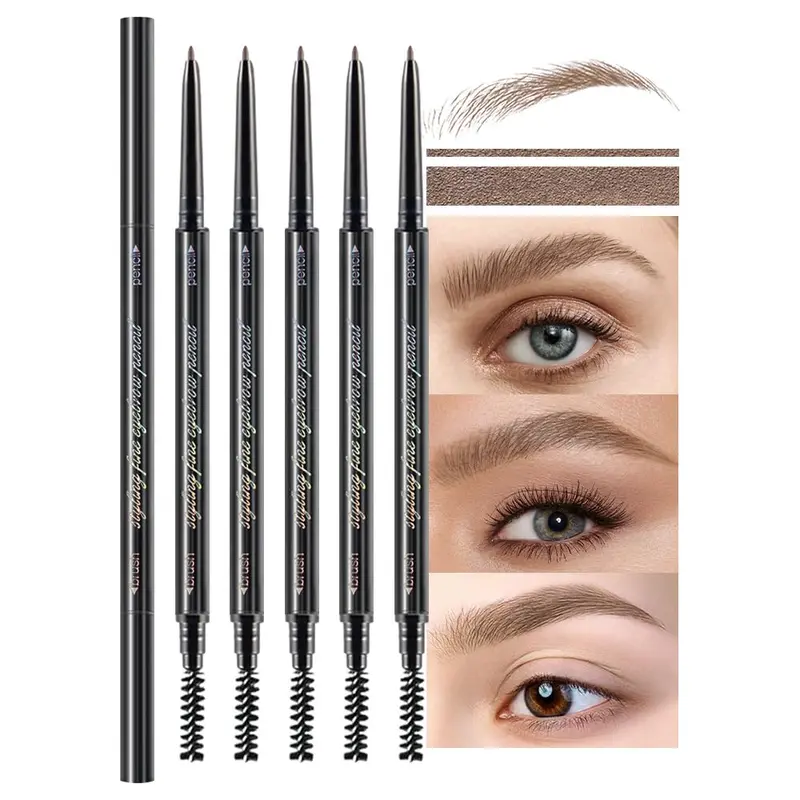 WanTuoluo Crayons Sourcils Fin – Pack 5 Résistants à l'eau, Pointe Ultra-Fine