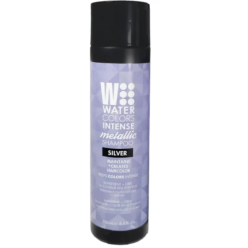Watercolors INTENSE METALLIC Shampooing Dépôt Couleur Semi-Permanent – Sans sulfates ni parabènes – Argent – 8 fl oz