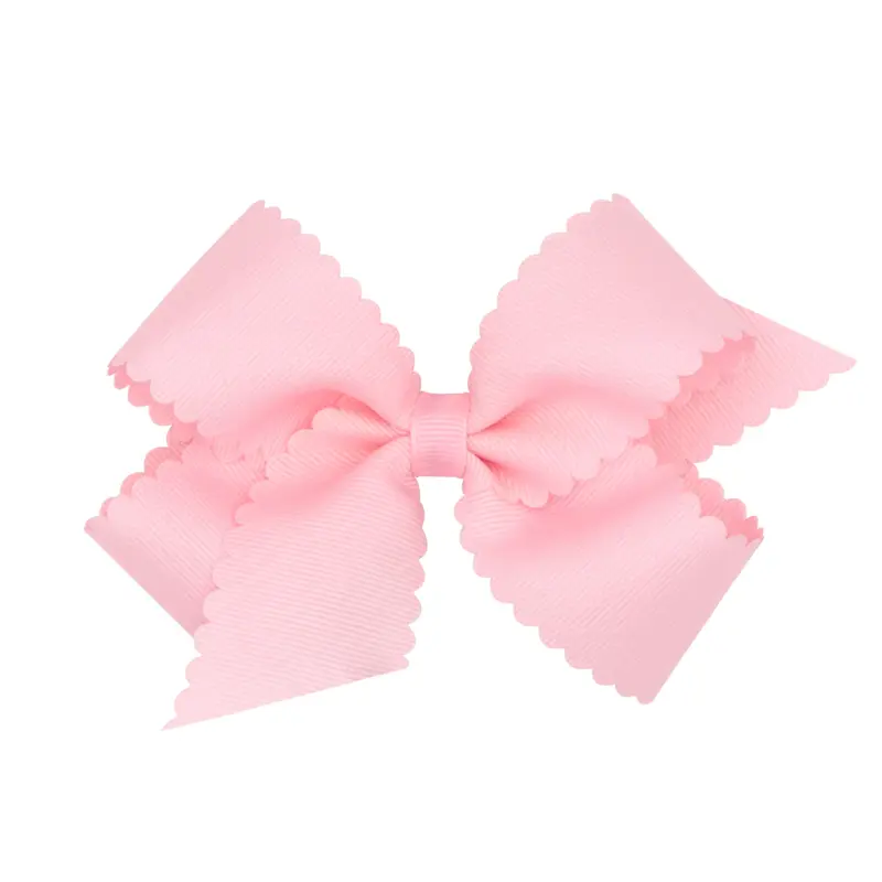 Wee Ones Nœud Grosgrain Classique Rose Clair – Attache Anti-Glisse, Fait Main, Taille Moyenne