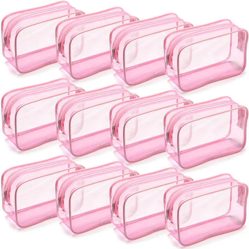 Weewooday — 12 Sacs à Maquillage Transparents en PVC, Pochettes Étanches pour Voyage
