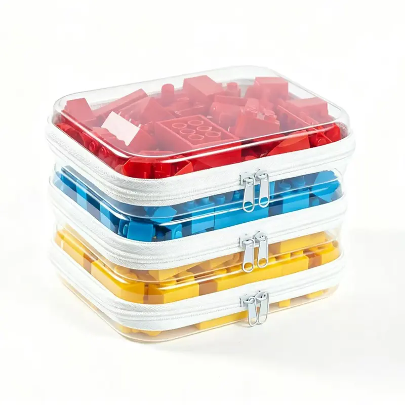 WELPIRT 3 pièces Pochettes Transparentes Moyennes – Étuis Rigides Zippés pour Sac à Main et Voyage