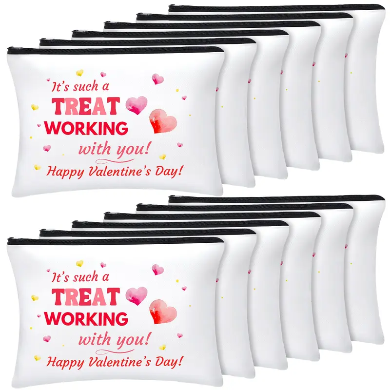 Wesnoy – 12 cadeaux Saint-Valentin pour collègues | Trousse cosmétique en canvas