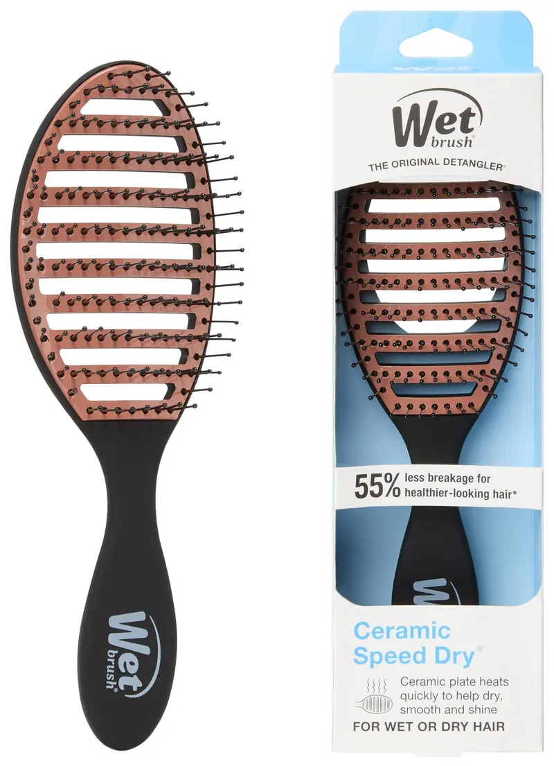 Wet Brush Ceramic Speed Dry – Brosse Ventilée Céramique Noire, Séchage Plus Rapide et Démêlage Doux