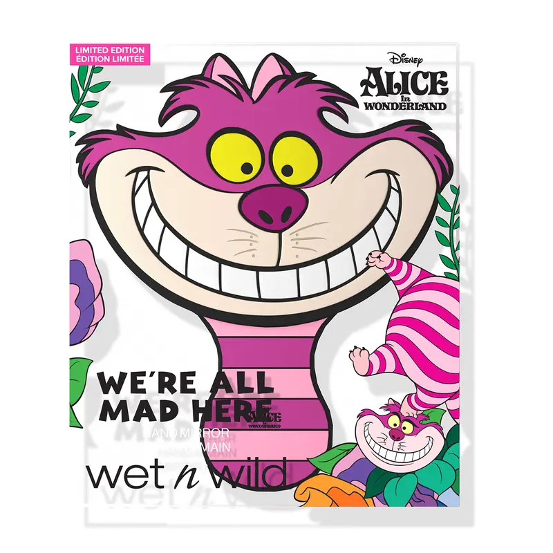 wet n wild Alice au Pays des Merveilles – Miroir de poche à poignée confort, portable et polyvalent