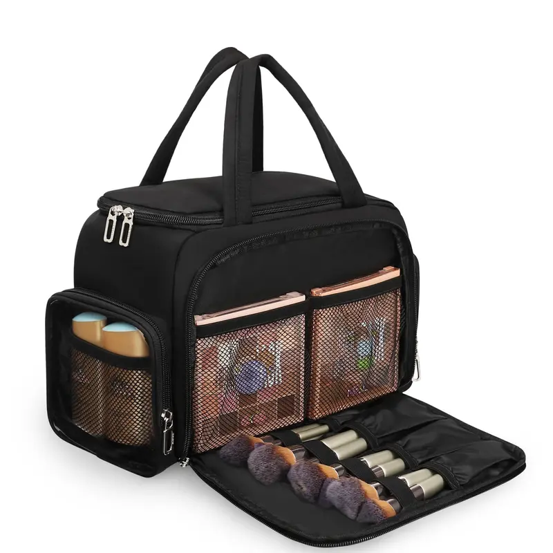 WGEAR Sac Maquillage de Voyage Léger — Grande Ouverture et Organisation Polyvalente