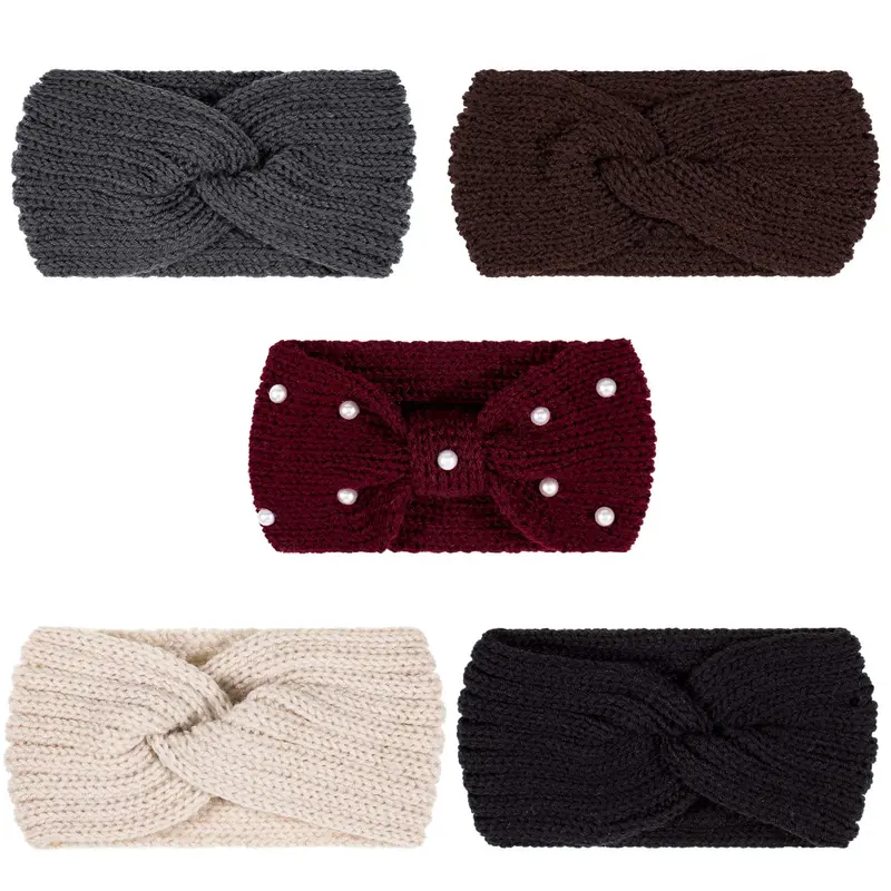 Whaline – 5 Pièces Bandeaux Tricot d’Hiver