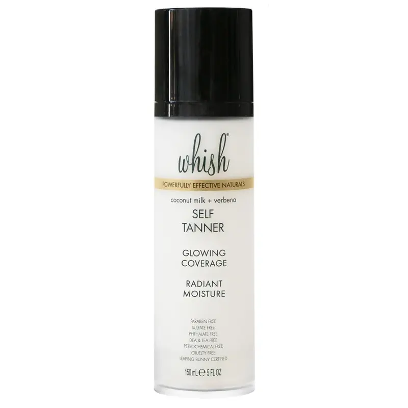 Whish Beauty Lait Auto-Bronzant Coco et Verveine – Hydrate et Uniforme le Visage & le Corps, Sans Parabène ni Sulfate, 150 ml