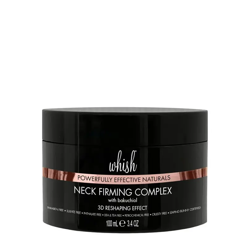 Whish Crème Raffermissante du Cou au Bakuchiol — Effet 3D sur Cou, Ligne de Mâchoire et Menton – 3,4 oz