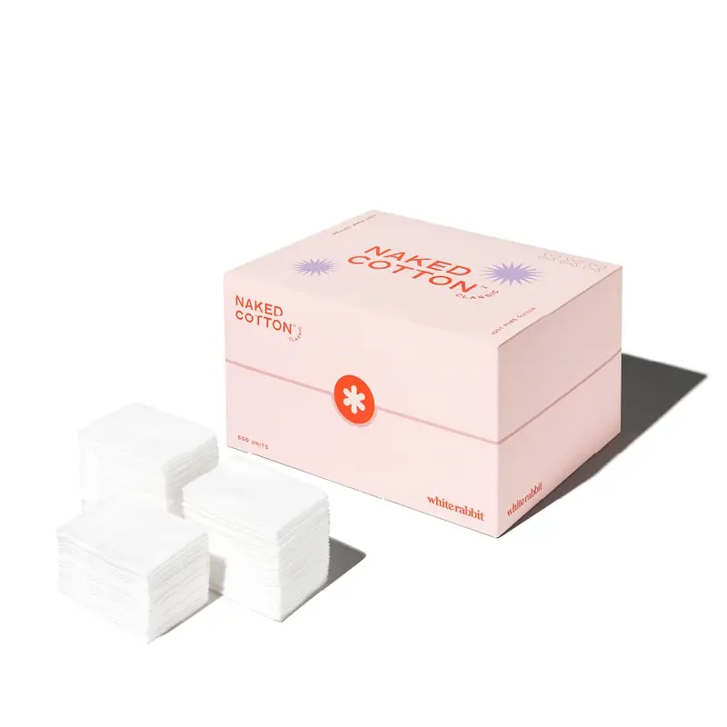 White Rabbit – Cotons Nus Classiques 100% Coton | Tampons Doux pour Nettoyage, Démaquillage et Masques | 500 Pièces