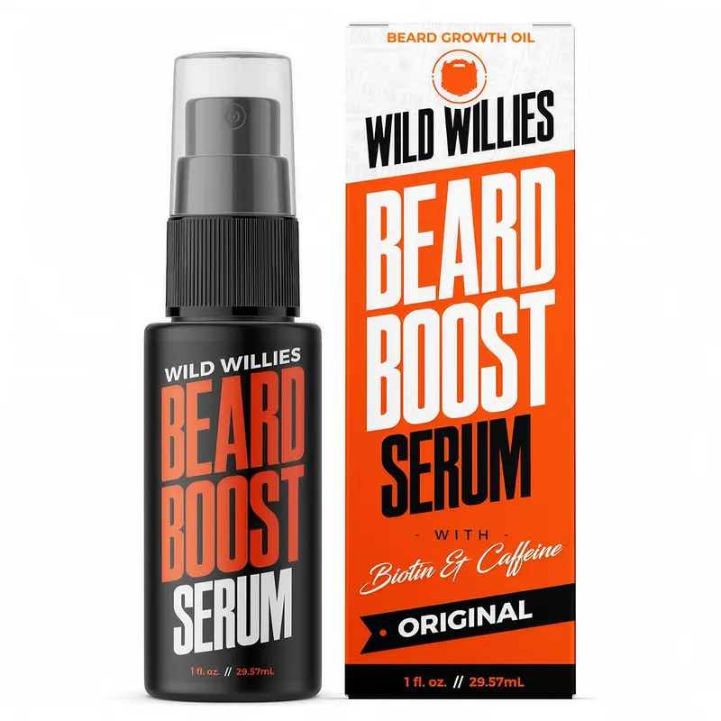 Wild Willies Sérum de Croissance pour Barbe – Biotine, Caféine et Huiles Essentielles pour Barbe plus Fournie