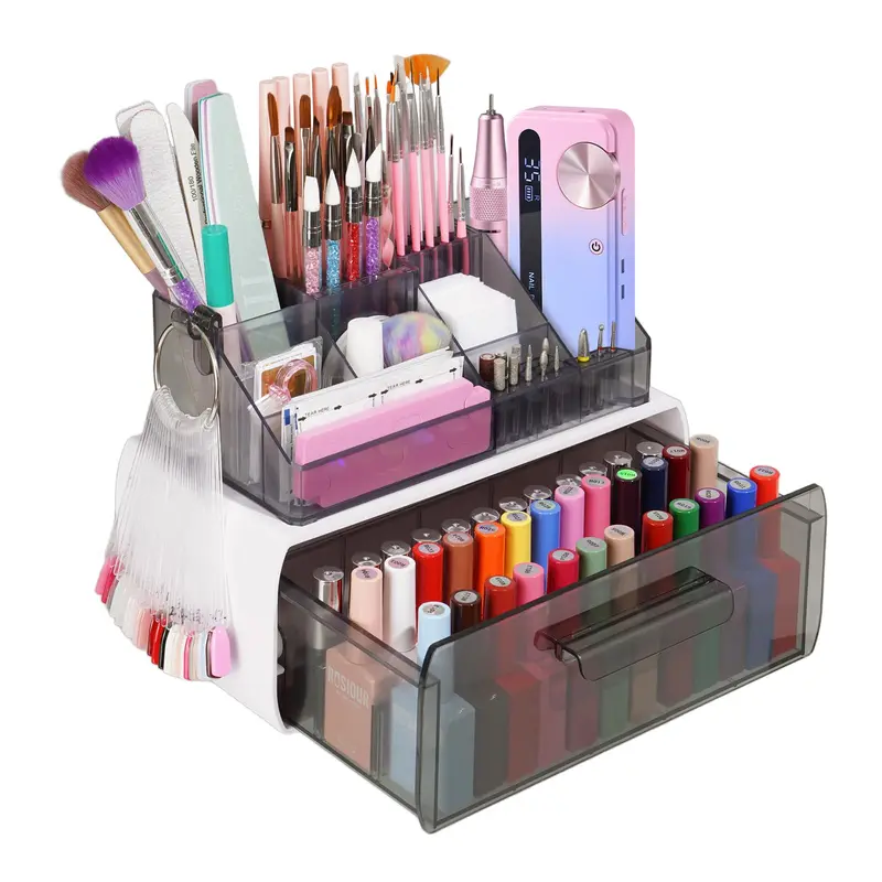 Wilfniee – Support Vernis et Étagère à Deux Niveaux pour Outils de Manucure