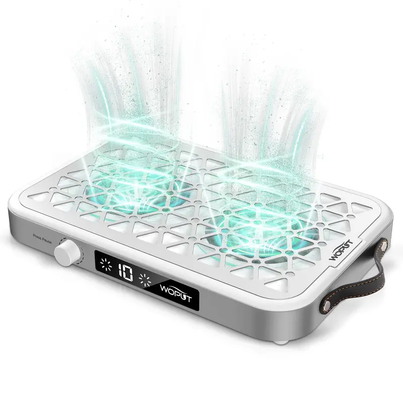 Woput Collecteur de poussière pour ongles – 1600PA, 2 ventilateurs turbo, filtres inclus (30 pièces) – Salon et maison – Blanc