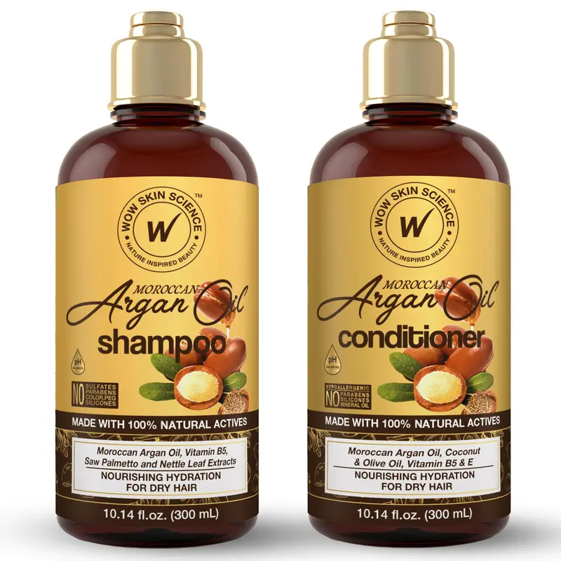 WOW Skin Science Duo Shampoing et Après-Shampoing à l’Huile d’Argan Marocain – 16,9 oz