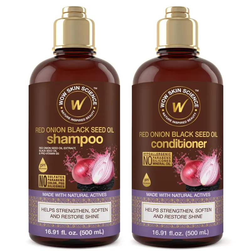 WOW Skin Science Shampoing et Après-Shampoing Oignon Rouge Nigelle – Duo 16,9 oz