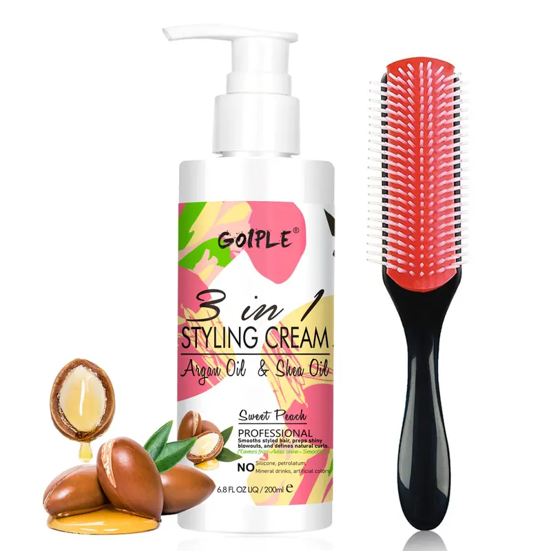 WOZUTUNT Crème coiffage 3-en-1 – Anti-frisottis, définition et brillance pour tous types