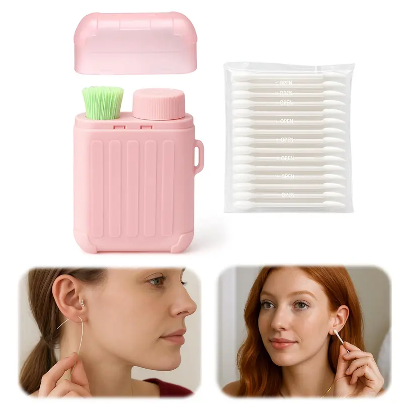 XANGNIER Kit Nettoyage Perçage Oreille – 240 Fils Coton, 50 Coton-Tiges