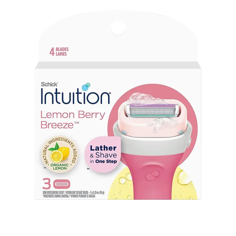 XFQUIJ Intuition Citron – Cartouches de Rasoir Hydratation Renouvelée pour Femmes (Version 2022, Lot de 3)