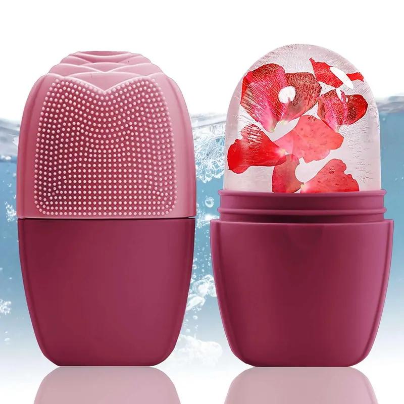 XHJRI Rouleau Glace Visage – Massage du Visage, Décongestion Yeux et Cou, Silicone Réutilisable