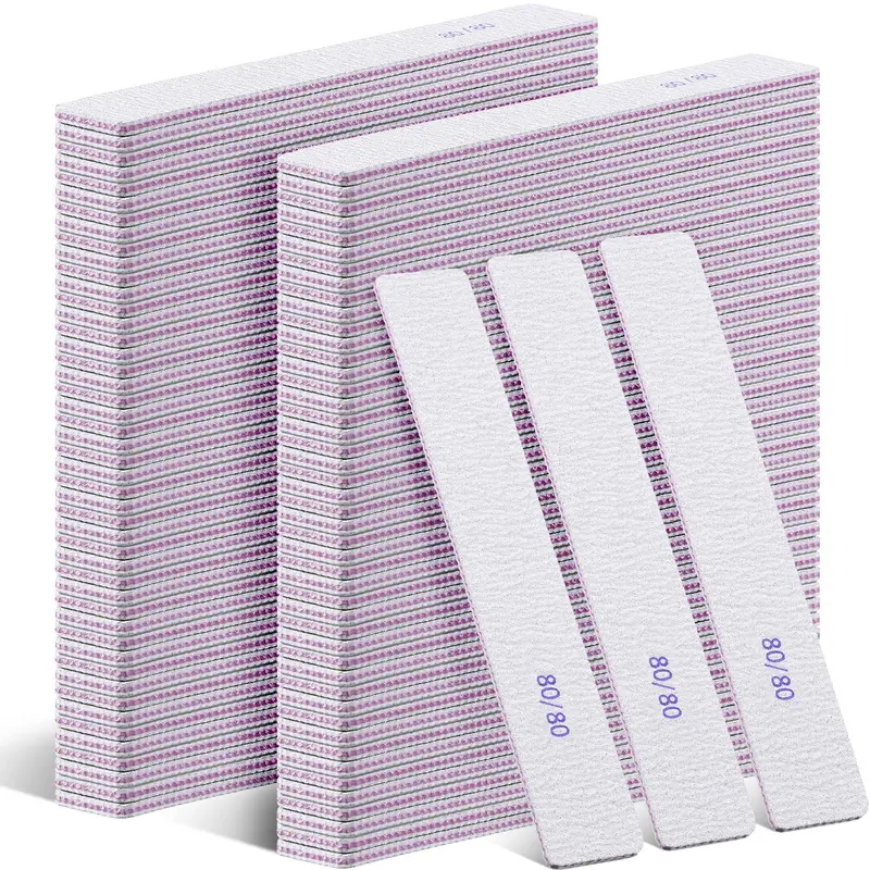 Xinnun – 150 limes à ongles 80/80, double-face, emery boards réutilisables pour manucure acrylique | maison & salon
