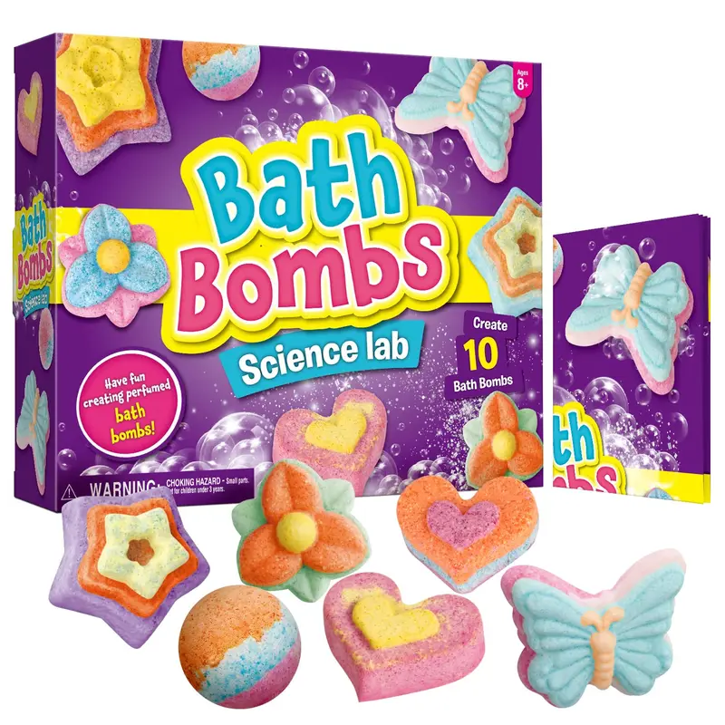 XX Bombes de Bain Labo Science – Créez 10 Bombes, Kit Créatif pour Filles 8–12 ans