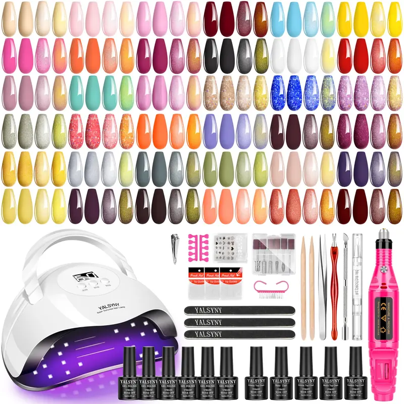 YALSYNY Kit Vernis Gel UV 36 Couleurs | Lampe LED et Ponceuse – Manucure à Domicile