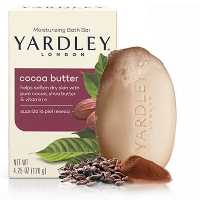 Yardley London Savon de Bain Hydratant au Beurre de Cacao – Lot de 12 (113 g chacun)