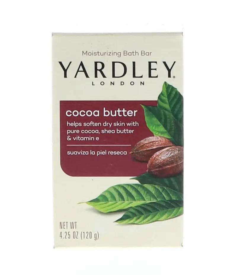 Yardley London Savon en Barre Pur Beurre de Cacao & Vitamine E – Lot de 10, 120 g chacun