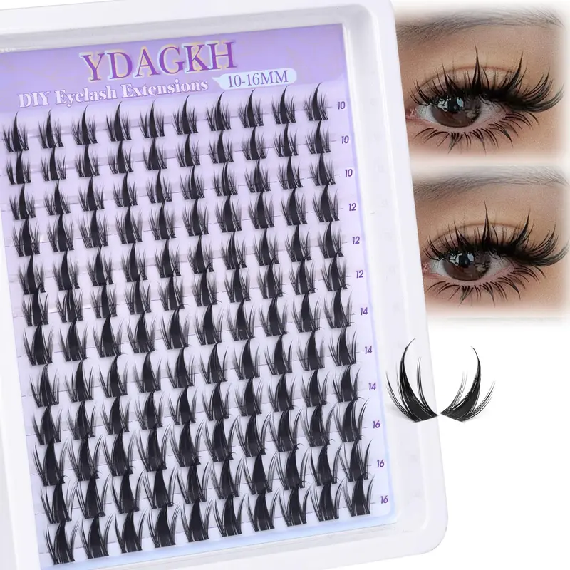YDAGKH Anime Lash Clusters à Pointes — Bande Invisible, Regard Poupée, Extensions Cils DIY 120Pcs