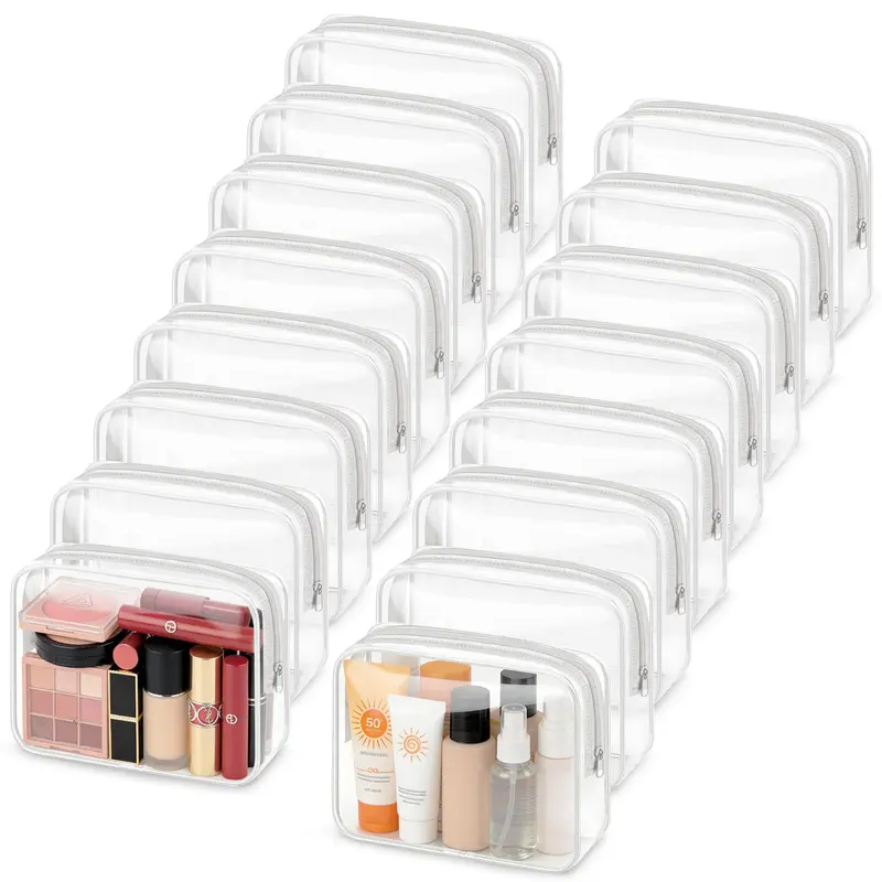 YedsIntu – 16 Sacs Cosmétique Transparents et Étanches, Agréés TSA, Rangement Voyage