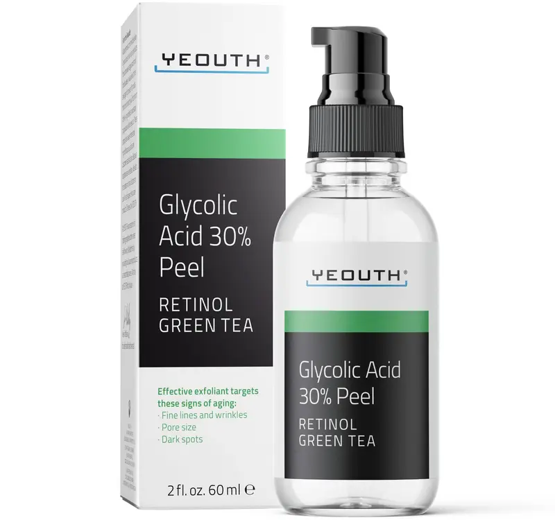 YEOUTH Peeling Glycolique Visage – Exfoliation AHA 30% et Rétinol
