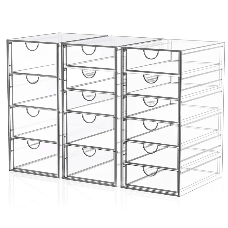YFXCVSL – Ensemble de 3 Organisateurs en Acrylique avec 15 Tiroirs