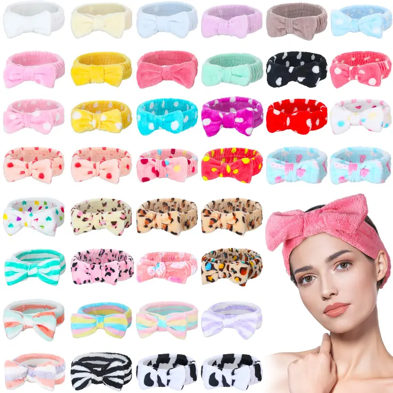 Yinder – Lot de 40 Bandeaux Spa Coral Fleece pour Cheveux, Accessoires Beauté