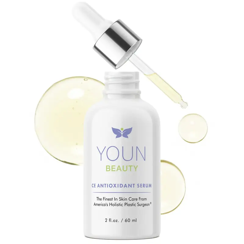 YOUN Beauty Sérum Visage vitamine C 20% avec Acide Hyaluronique, Ferulique et Vitamine E | Hydratation et Éclat | 60 ml