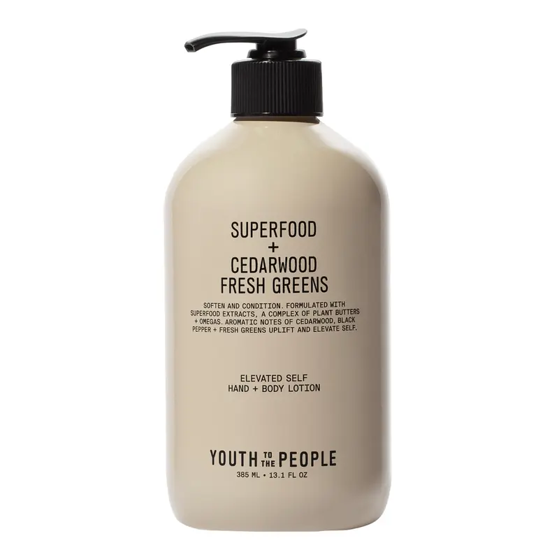 Youth To The People Lotion Mains et Corps Superfood – 13,1 fl oz, Oméga, Antioxydants, Vegan