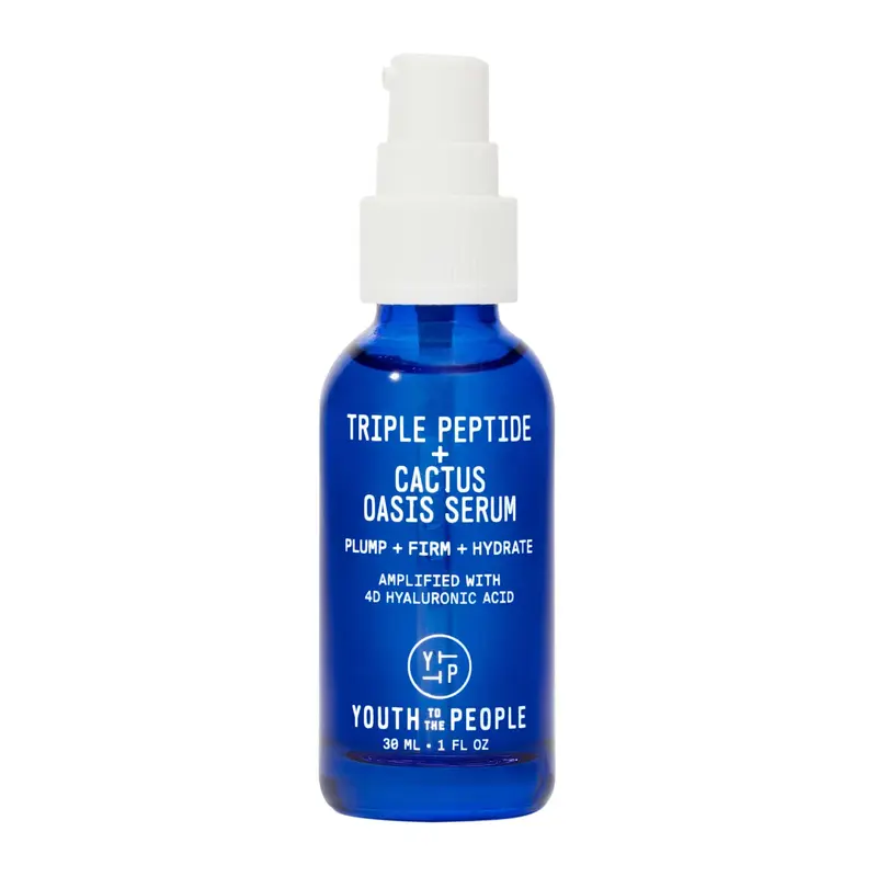 Youth To The People Sérum Hydratant Triple Peptide + Oasis – Raffermissant pour Peau Sèche, Sans Parfum, 1 fl oz (30 ml)